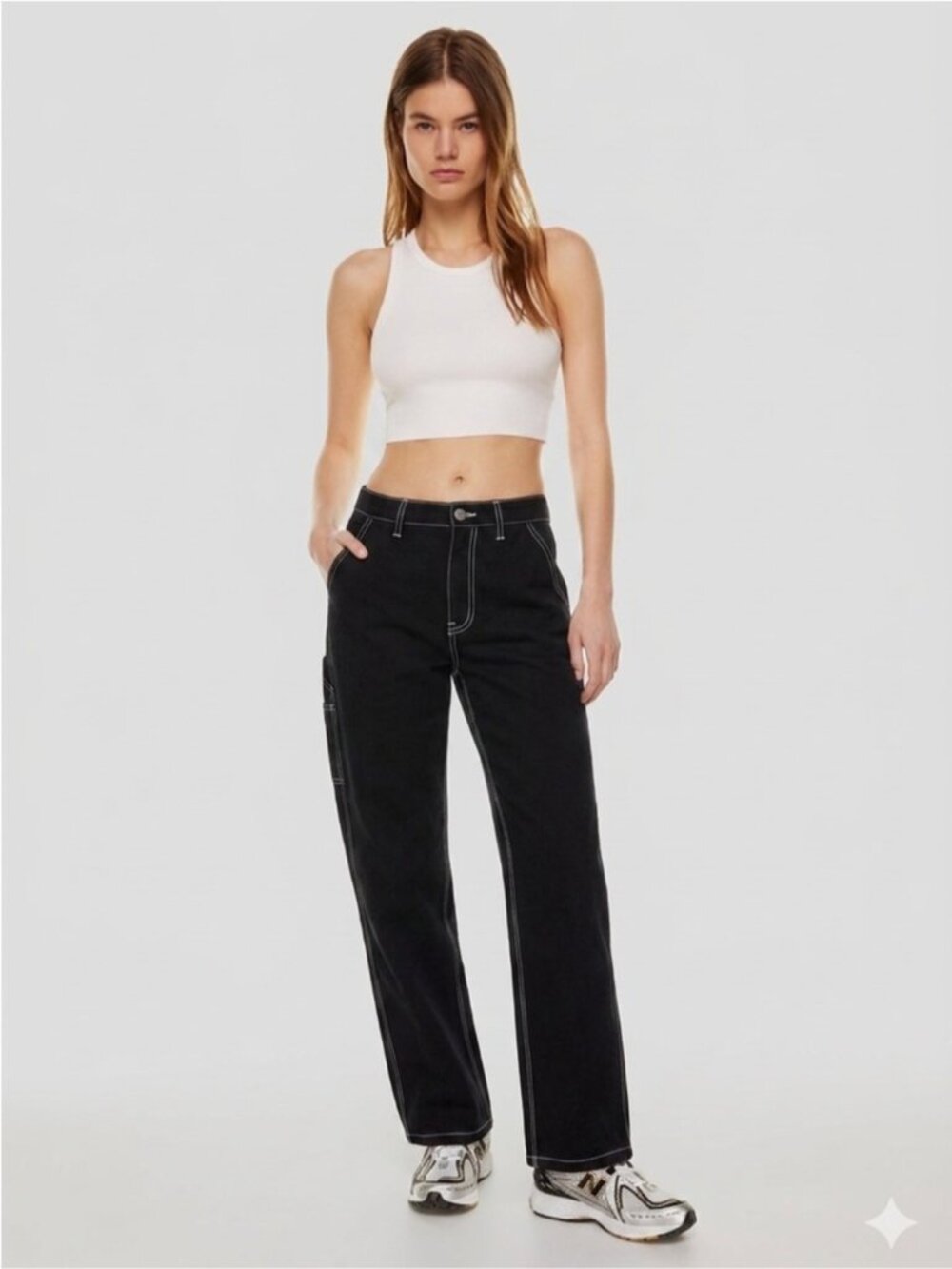 NEW Aritzia TNA High waist relaxed twill carpenter Navy pants Greenwich Pant 0